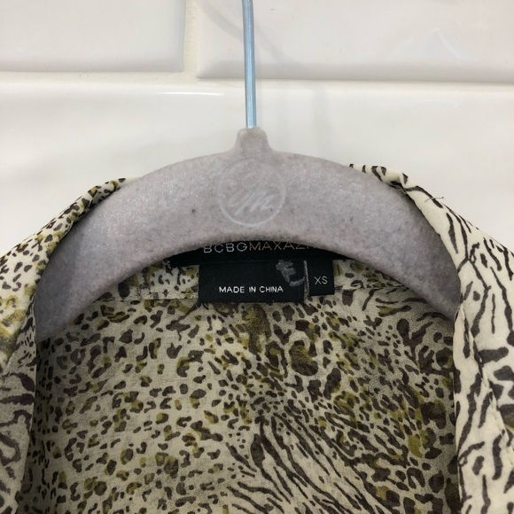 BCBGMAXAZRIA lace up chiffon top - Picture 6 of 7